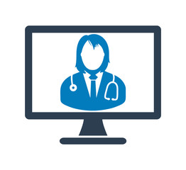 Online Doctor Icon. Flat style vector EPS.