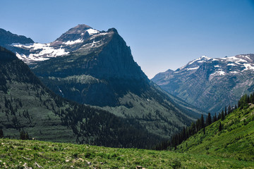 Fototapeta na wymiar Glacier National Park in Montana During Summer