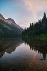 Glenn's Lake at Sunset in Glacier National Park in Montana During Summer