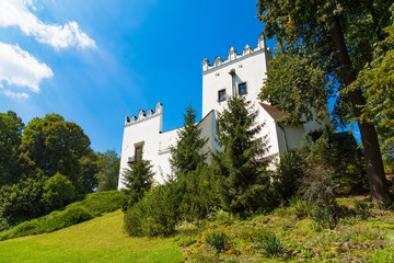 Fototapeta na wymiar White Castle. Slovak Manor house. Strazky. Slovakia
