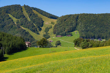 Summer landscape in the mountains.  Slovakia,  Trencin region, near Kľačno