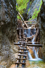 Slovak Paradise National Park , Slovakia. Mountain canyon