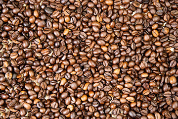 Roasted coffee beans, can be used as a background