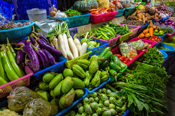 Fresh vegetables on a farmers market
