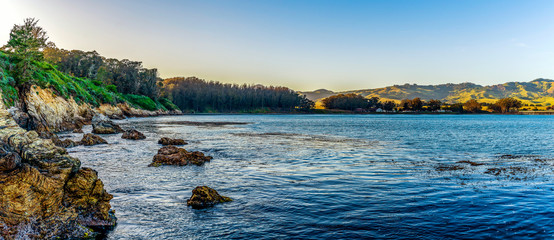 Panoramic Seascape of Ocean and Coastline