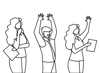 business people teamwork characters