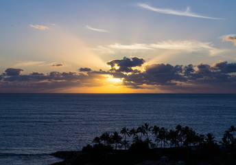 Fototapeta na wymiar Tropical sunset over the Pacific