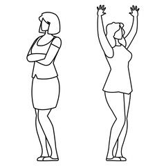 elegant businesswomen avatars characters