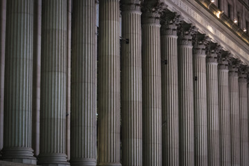 Columns of the facade of the old main entrance of the famous Pennsylvania Station - New York City, NY
