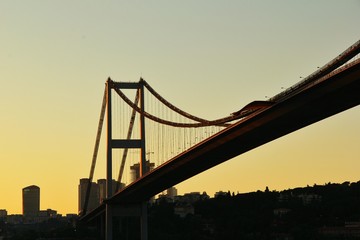 Istanbul Bosphorus Bridge and sunset