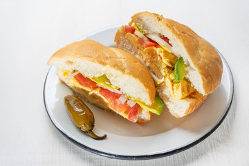 Mexican egg sandwich 
