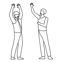 couple of businessmen avatars characters