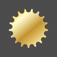 Golden seal on transparent background. Vector 