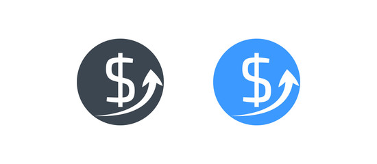Growing dollar glyph icon - vector