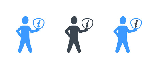 Avatar with Information icon - vector