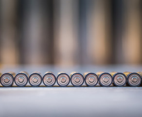 Image of alkaline batteries AA in geometrical order