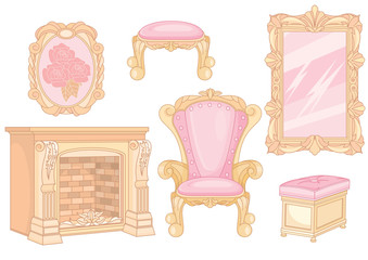 Set living room interior furniture collection