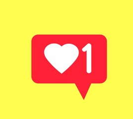 Like notification icon isolated on gray background. Modern flat icon for web site,app,ui,label and logo template.