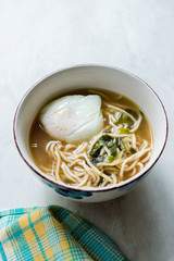 Homemade Japanese Ramen Noodle with Poached Eggs.