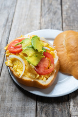 Mexican egg sandwich 