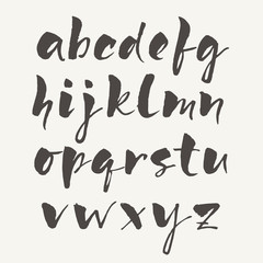 Vector modern calligraphic hand written alphabet set