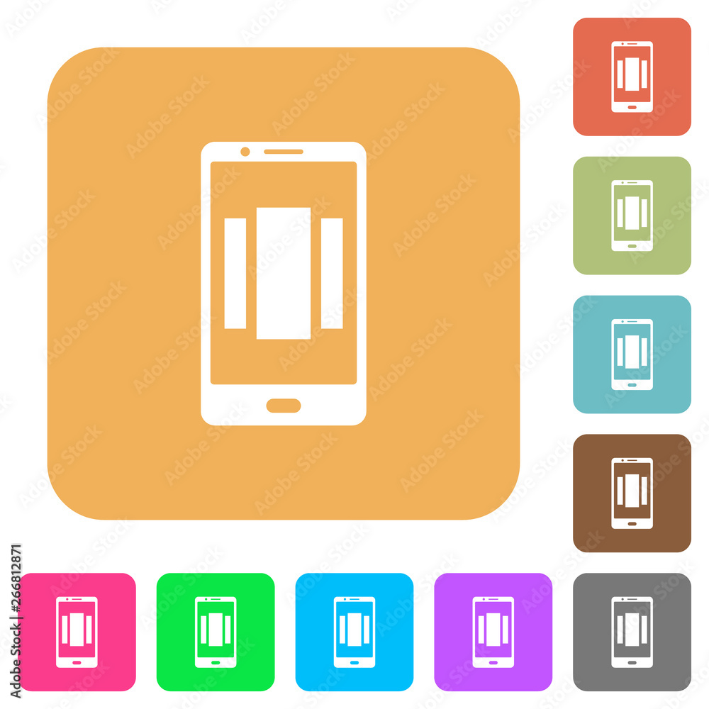 Poster setting up mobile homescreen rounded square flat icons