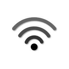 Wi-fi icon. Isolated 3d wifi vector icon. Paper cut art style. Wireless internet access symbol
