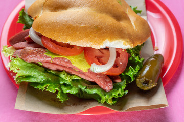 Mexican sausage sandwich 