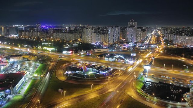 Kiev city night time lapse