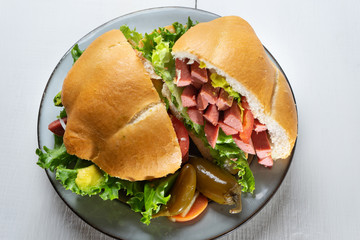 Mexican sausage sandwich 