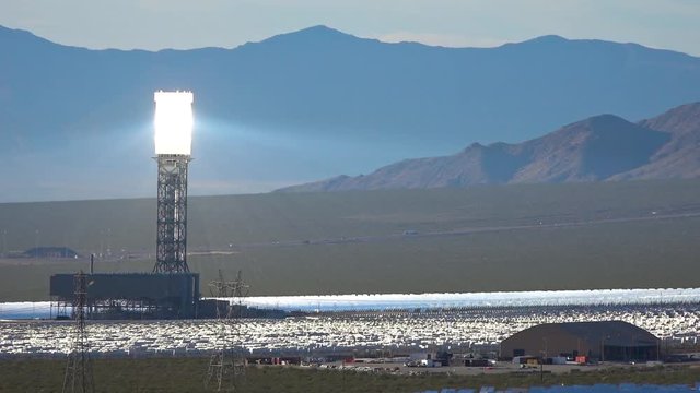 The massive Ivanpah solar power facility in the California desert generates electricity for America.