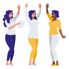 elegant interracial businesswomen avatars characters