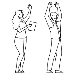 business couple avatars characters