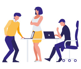 business people teamwork in the office scene