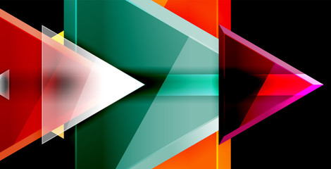 Glossy shiny triangles background