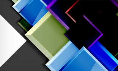 Bright colorful square shape blocks geometrical background