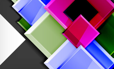 Bright colorful square shape blocks geometrical background