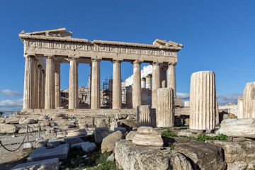 Ancient Building of The Parthenon in the Acropolis of Athens, Attica, Greece