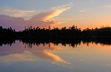 Serene and Unusual Cloud Reflections at Sunset