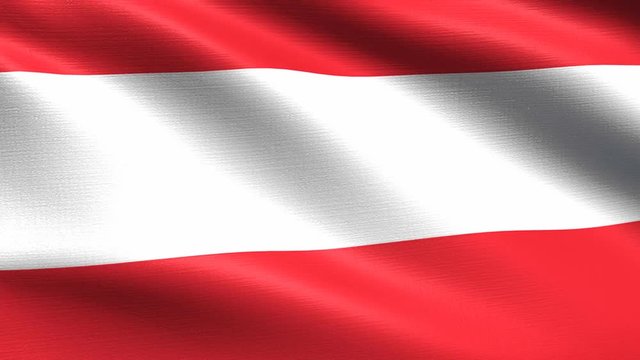 Realistic flag of Austria, Seamless looping with highly detailed fabric texture, 4k resolution