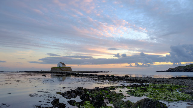 'The Church in the Sea' at Porth Cwyfan, Anglesey