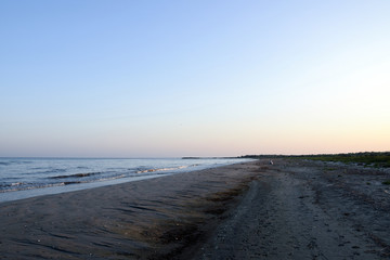 Sulina beach near sulina estuary. The easternmost piece of Romanian. Danube biosphere reserve - Danube delta, Romania.