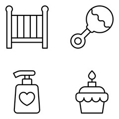 Baby Vector Line Icon Set