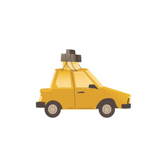 Family car used in the house relocation flat vector illustration isolated.