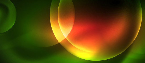 Obraz premium Neon glowing circles vector abstract background