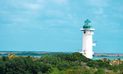 Fototapeta na wymiar Island with a Lighthouse 