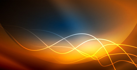 Fototapeta premium Neon wave background