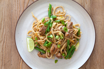 Soba Noodles with Pork and Green Beans