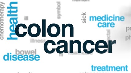 Colon cancer animated word cloud. Kinetic typography.