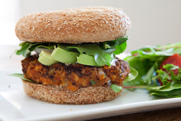 Vegetarian Burger with Avocado